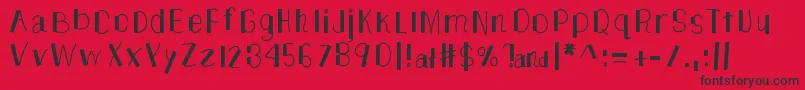 Шрифт TheUnknownSide – чёрные шрифты на красном фоне