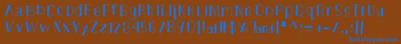 TheUnknownSide Font – Blue Fonts on Brown Background