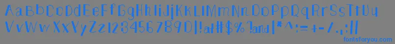 フォントTheUnknownSide – 灰色の背景に青い文字
