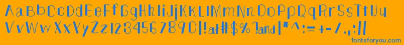 TheUnknownSide Font – Blue Fonts on Orange Background