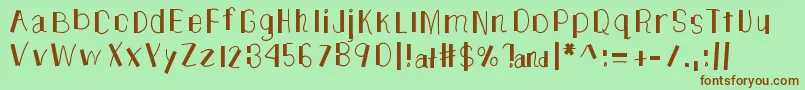 TheUnknownSide Font – Brown Fonts on Green Background