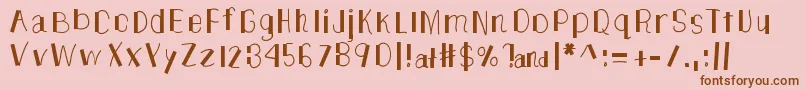 フォントTheUnknownSide – ピンクの背景に茶色のフォント
