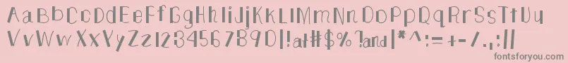 フォントTheUnknownSide – ピンクの背景に灰色の文字