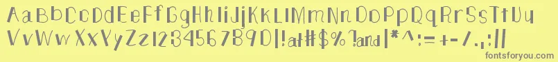 TheUnknownSide Font – Gray Fonts on Yellow Background