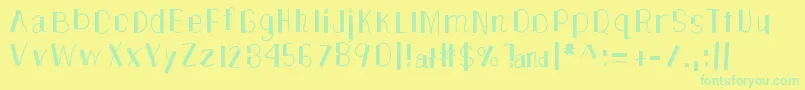 TheUnknownSide Font – Green Fonts on Yellow Background