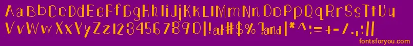 Шрифт TheUnknownSide – оранжевые шрифты на фиолетовом фоне