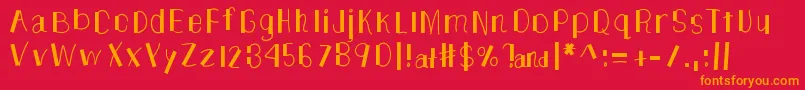 TheUnknownSide Font – Orange Fonts on Red Background