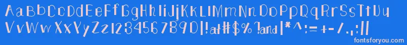 TheUnknownSide Font – Pink Fonts on Blue Background