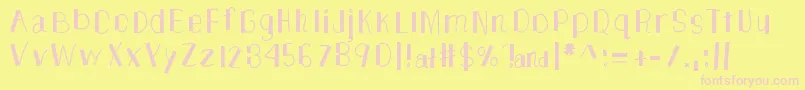 TheUnknownSide Font – Pink Fonts on Yellow Background