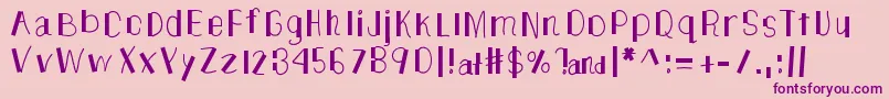フォントTheUnknownSide – ピンクの背景に紫のフォント