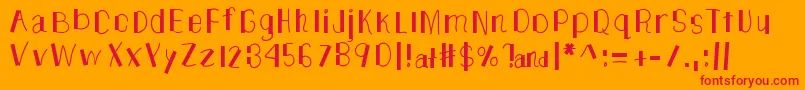 TheUnknownSide Font – Red Fonts on Orange Background