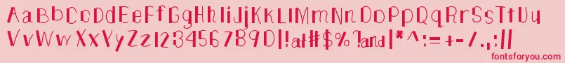 TheUnknownSide-Schriftart – Rote Schriften auf rosa Hintergrund