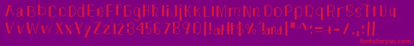 Czcionka TheUnknownSide – czerwone czcionki na fioletowym tle