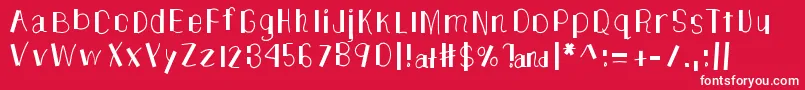 Czcionka TheUnknownSide – białe czcionki na czerwonym tle