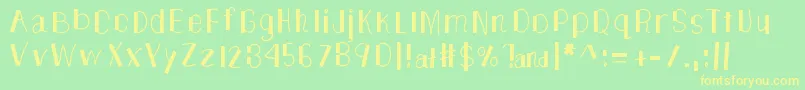 TheUnknownSide Font – Yellow Fonts on Green Background