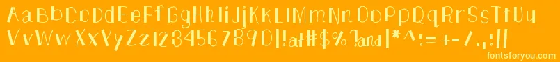 フォントTheUnknownSide – オレンジの背景に黄色の文字