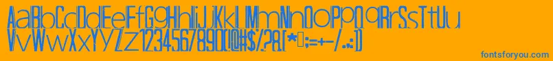 Hapuyalikethatbiko Font – Blue Fonts on Orange Background