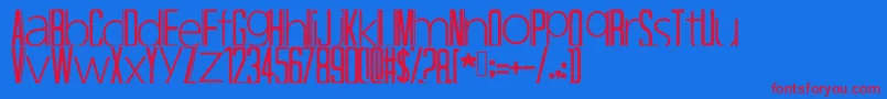 Hapuyalikethatbiko Font – Red Fonts on Blue Background