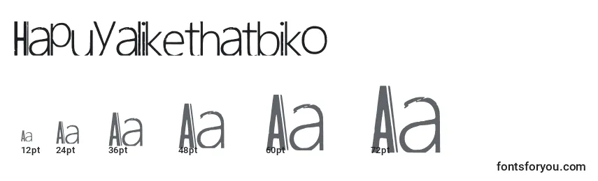 Размеры шрифта Hapuyalikethatbiko