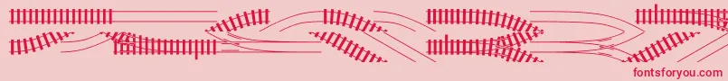 Traintracks Font – Red Fonts on Pink Background