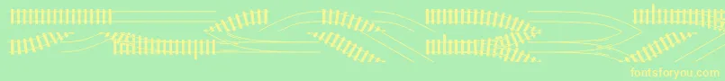 Traintracks-Schriftart – Gelbe Schriften auf grünem Hintergrund
