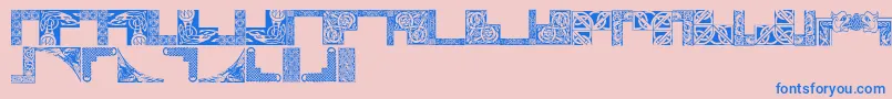 Celticfr-Schriftart – Blaue Schriften auf rosa Hintergrund