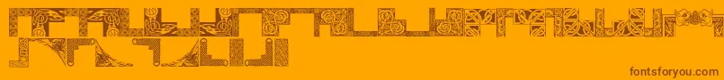 Celticfr-Schriftart – Braune Schriften auf orangefarbenem Hintergrund