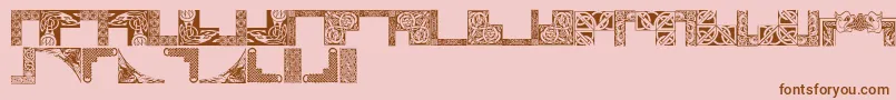 Celticfr-Schriftart – Braune Schriften auf rosa Hintergrund