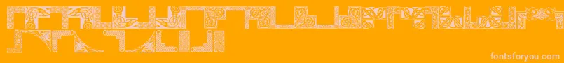 Celticfr-Schriftart – Rosa Schriften auf orangefarbenem Hintergrund