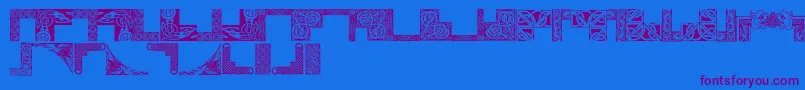 Celticfr-Schriftart – Violette Schriften auf blauem Hintergrund