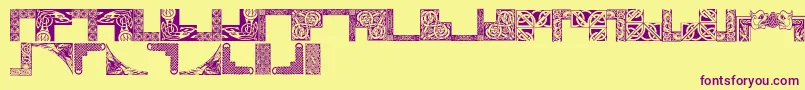 Celticfr-Schriftart – Violette Schriften auf gelbem Hintergrund