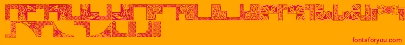 Celticfr-Schriftart – Rote Schriften auf orangefarbenem Hintergrund