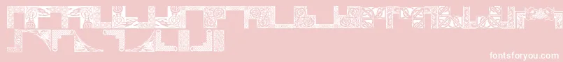 Celticfr-Schriftart – Weiße Schriften auf rosa Hintergrund