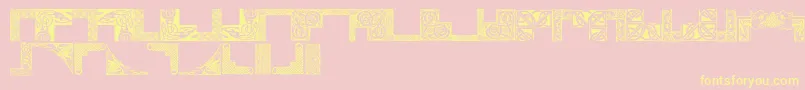 Celticfr-Schriftart – Gelbe Schriften auf rosa Hintergrund