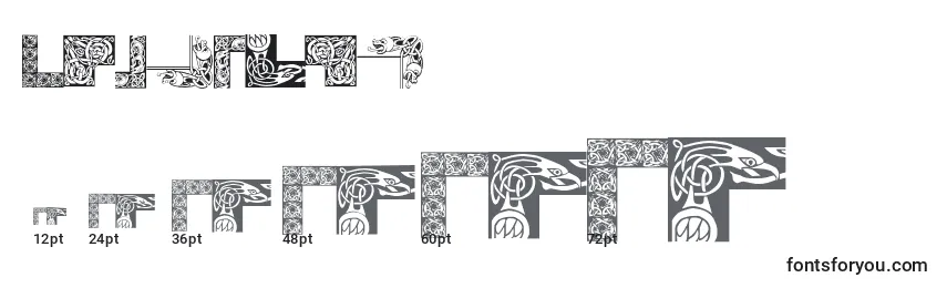 Größen der Schriftart Celticfr