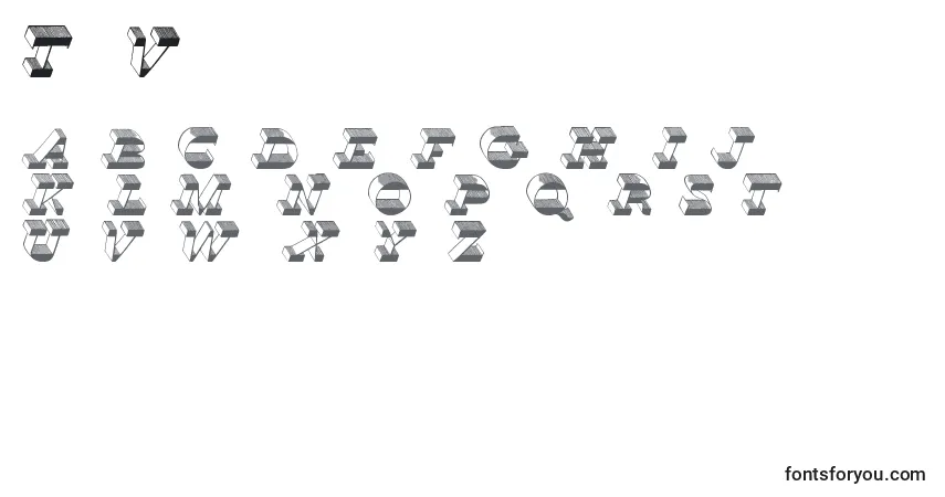 Schriftart TopView – Alphabet, Zahlen, spezielle Symbole