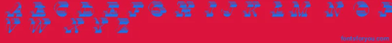 TopView-fontti – siniset fontit punaisella taustalla