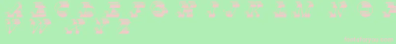 フォントTopView – 緑の背景にピンクのフォント