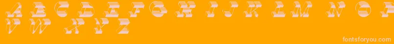 TopView-fontti – vaaleanpunaiset fontit oranssilla taustalla