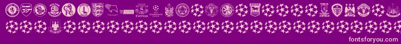 Fonte Premiership – fontes rosa em um fundo violeta