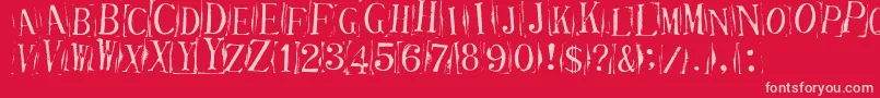 フォントTicketcapitals – 赤い背景にピンクのフォント