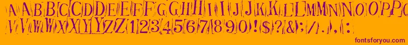 Ticketcapitals Font – Purple Fonts on Orange Background