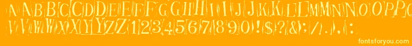 Ticketcapitals Font – Yellow Fonts on Orange Background