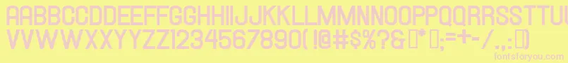 Hallandalebold-fontti – vaaleanpunaiset fontit keltaisella taustalla
