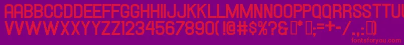 Hallandalebold-Schriftart – Rote Schriften auf violettem Hintergrund