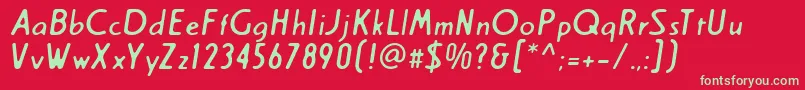 Creamreg Font – Green Fonts on Red Background