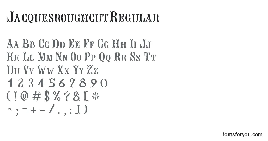 Шрифт JacquesroughcutRegular – алфавит, цифры, специальные символы
