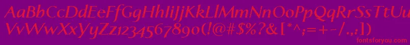 LinotypeapertoBolditalic Font – Red Fonts on Purple Background