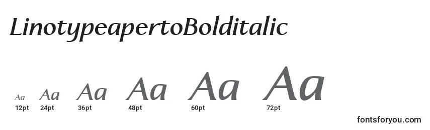 Размеры шрифта LinotypeapertoBolditalic