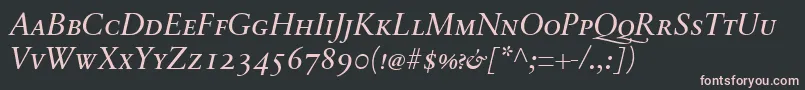 SabonnextLtItalicSmallCaps Font – Pink Fonts on Black Background